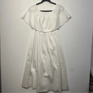 RARE Reformation Odin White Dress Ruffle off the shoulder‎ MIDI 4